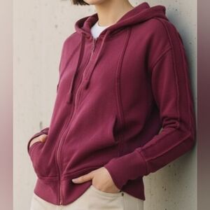 Free People FP Movement Only One Hoodie Magenta Disco Jacket Top